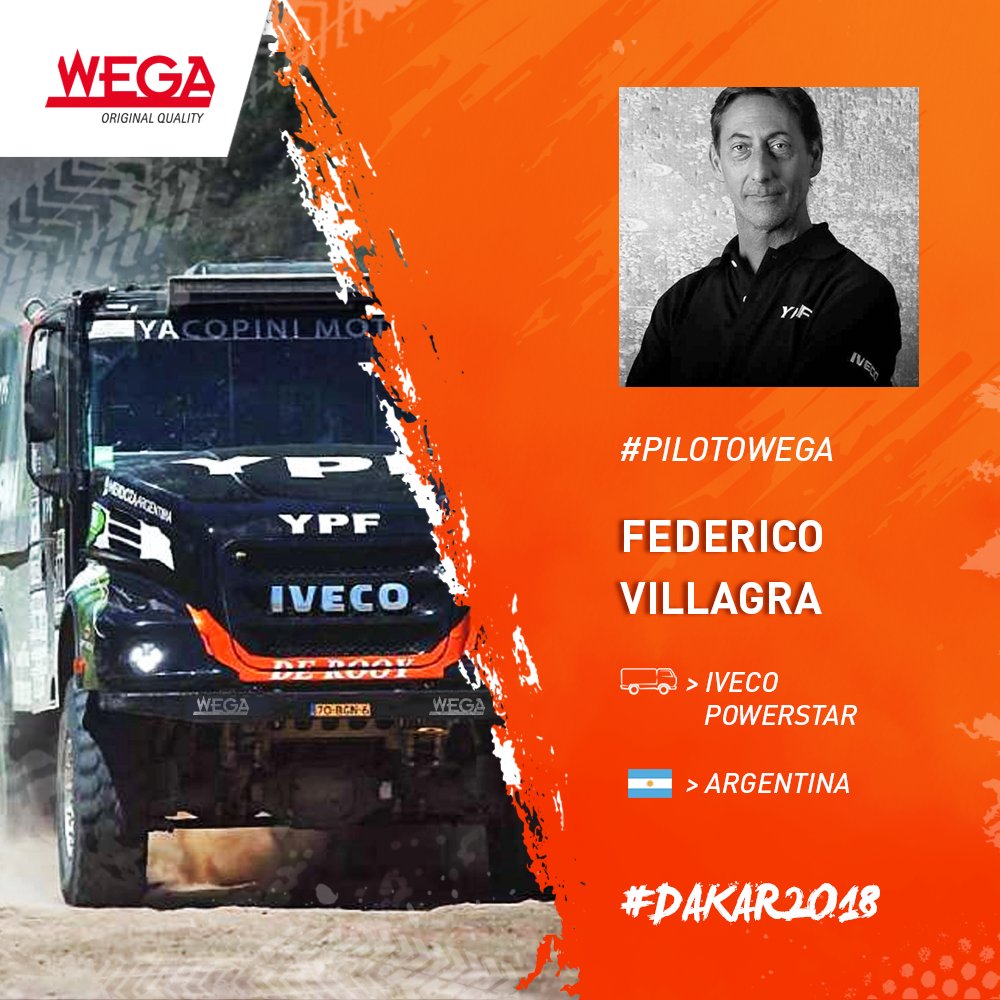 Wega acompañará a Federico Villagra en el Dakar